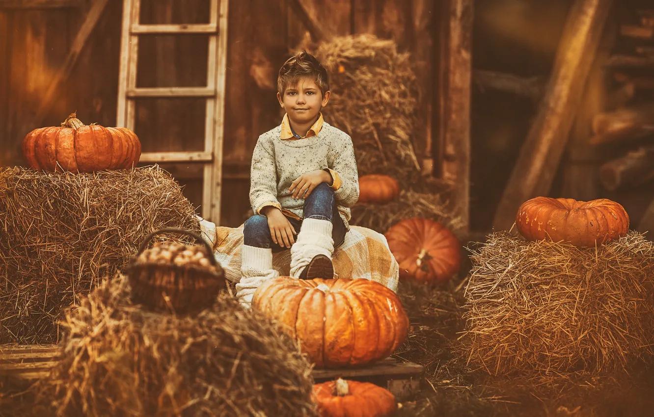 Фото обои осень, взгляд, улыбка, стиль, ретро, дома, джинсы, сапоги