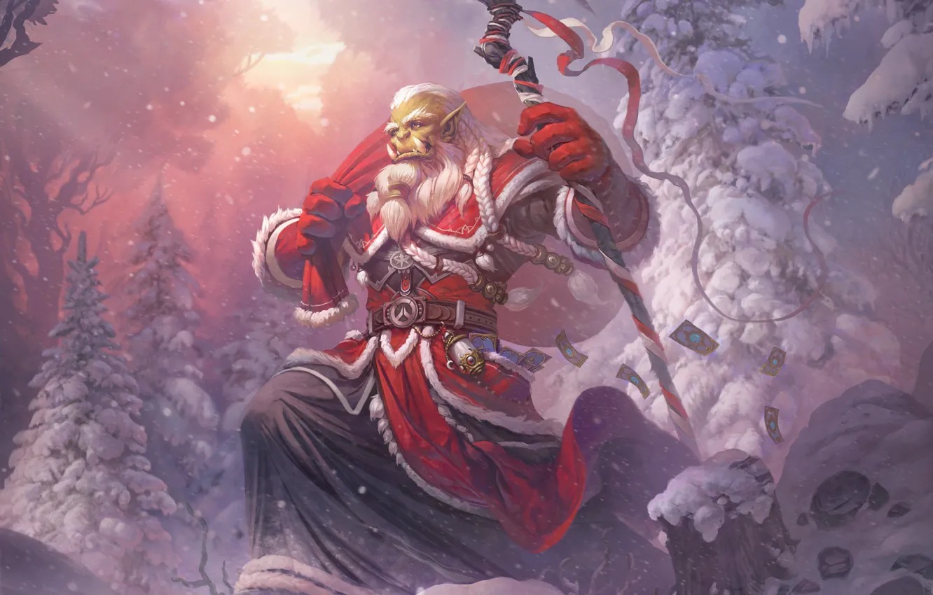 Фото обои зима, новый год, рождество, арт, World of Warcraft, blizzard, warcraft, wow