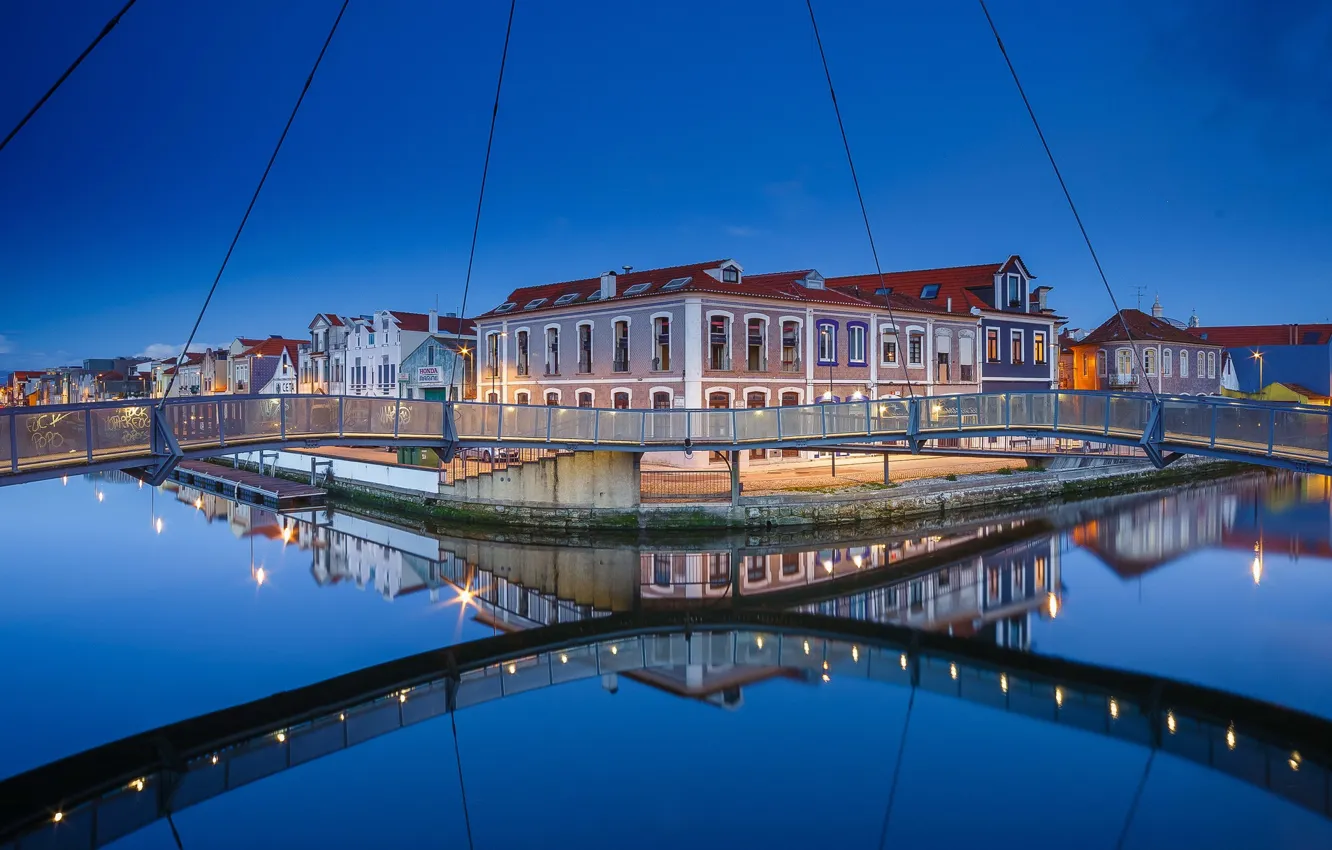 Фото обои Португалия, blue hour, Aveiro, Авейру