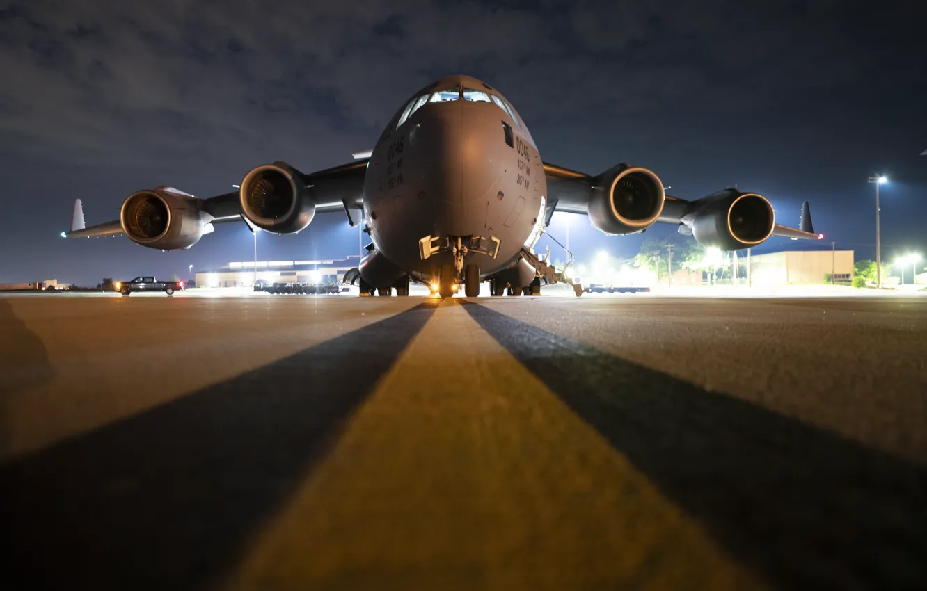 Фото обои ВВС США, McDonnell Douglas, Boeing C-17 Globemaster III, американский военно-транспортный самолёт