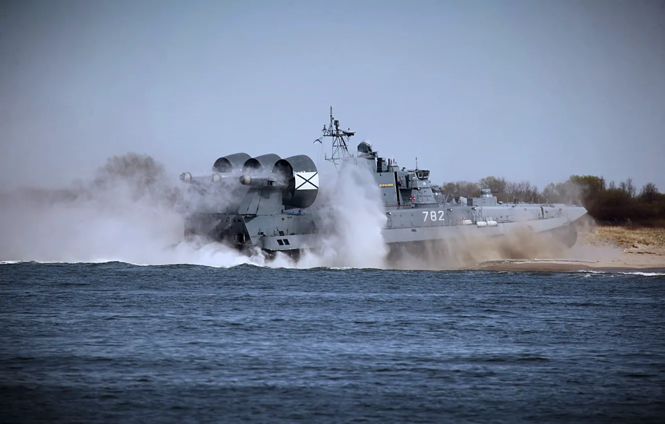 Фото обои мордовия, балтийский флот, десантный корабль на воздушной подушке