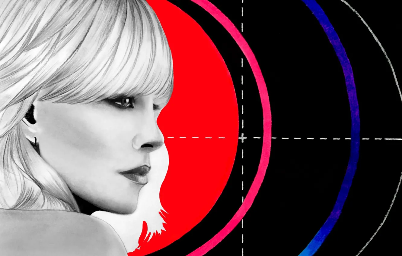 Фото обои Charlize Theron, блондинка, art, Lorraine Broughton, Atomic Blonde
