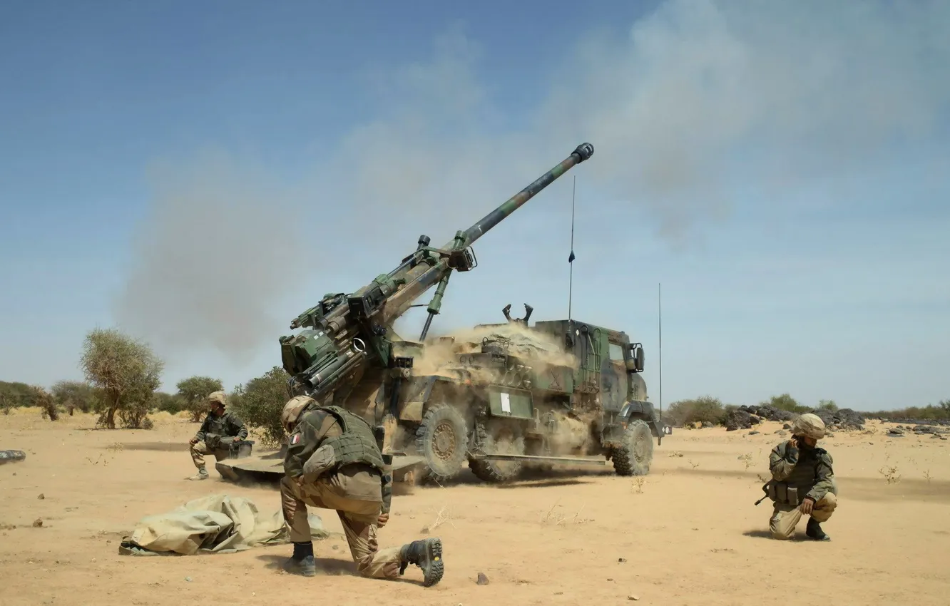 Фото обои гаубица, French Army, Mali