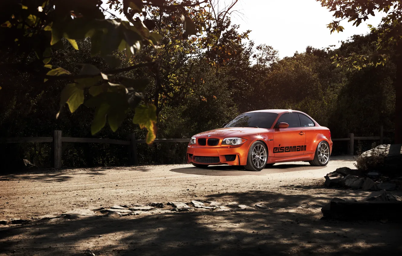 Фото обои оранжевый, бмв, BMW, orange, 1 серия, E82