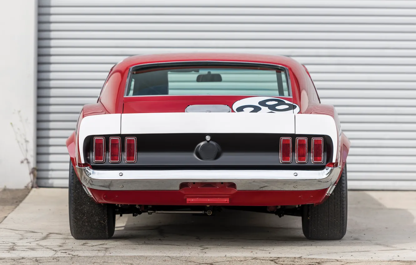 Фото обои Mustang, Ford, 1969, muscle car, rear view, Ford Mustang Boss 302