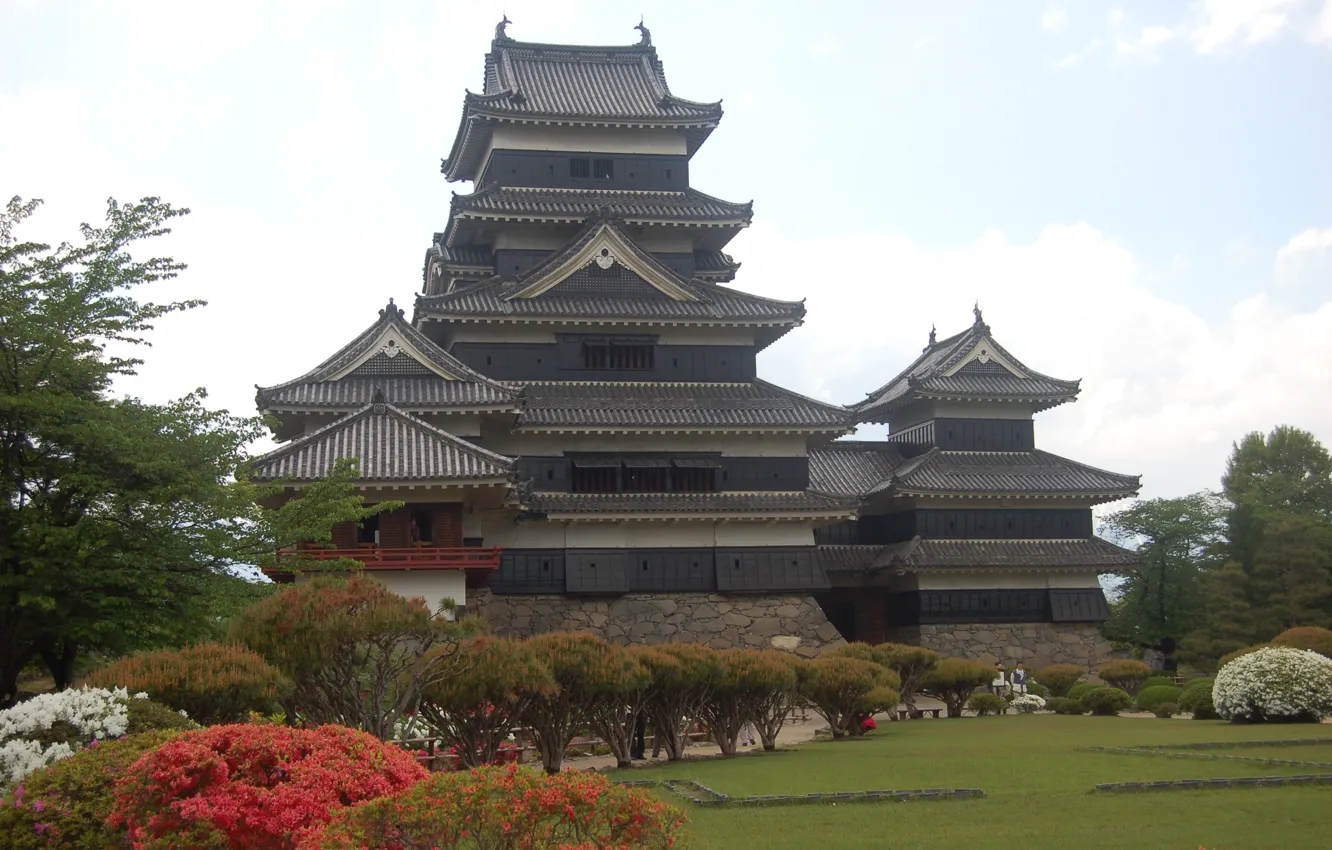 Фото обои замок, Япония, дворец, Мацумото, Хонсю