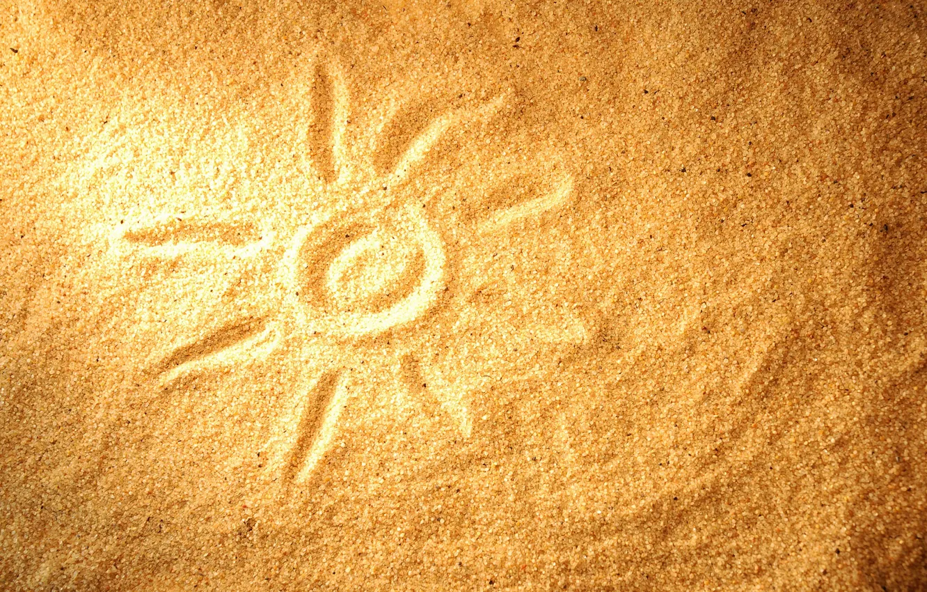 Фото обои песок, солнце, рисунок