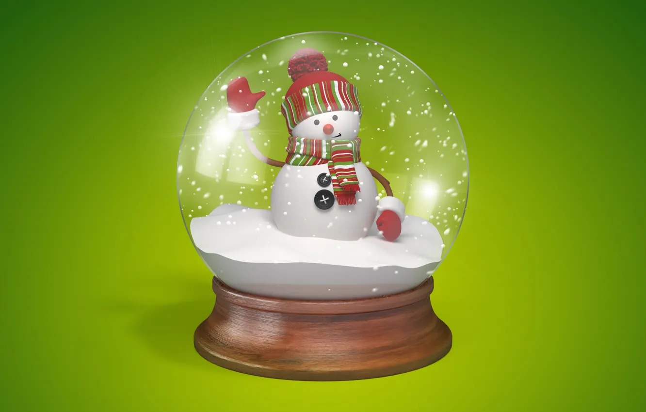 Фото обои новый год, шар, снеговик, christmas, new year, cute, snowman