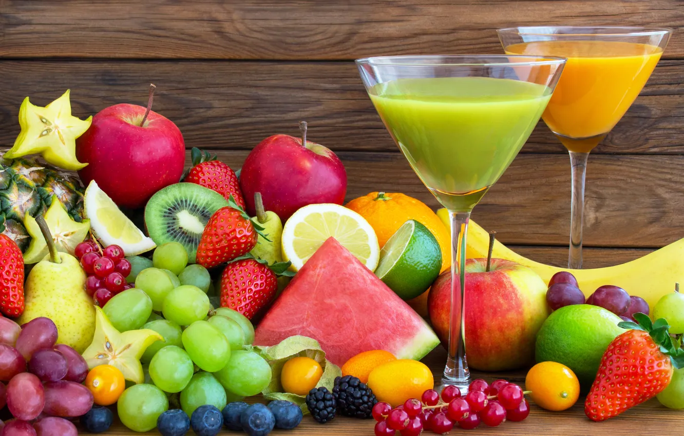 Фото обои ягоды, сок, juice, фрукты, fresh, fruits
