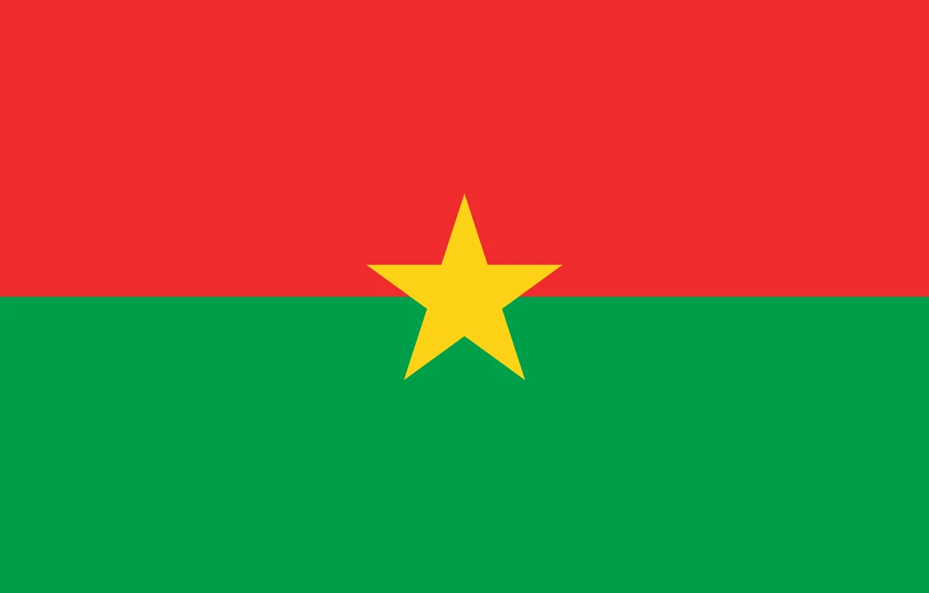 Фото обои green, red, star, yellow, flag, Burkina Faso