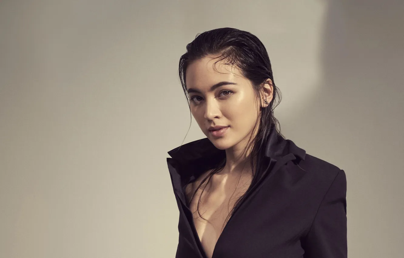 Фото обои Jacket, Portrait, Makeup, Photoshoot, Earrings, Jessica Henwick, British actress
