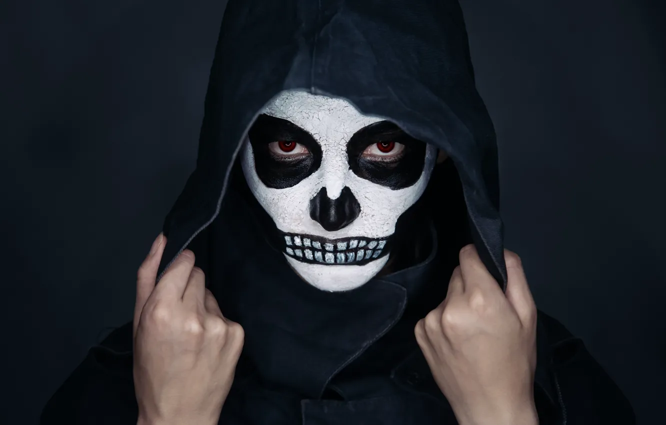 Фото обои skull, look, makeup