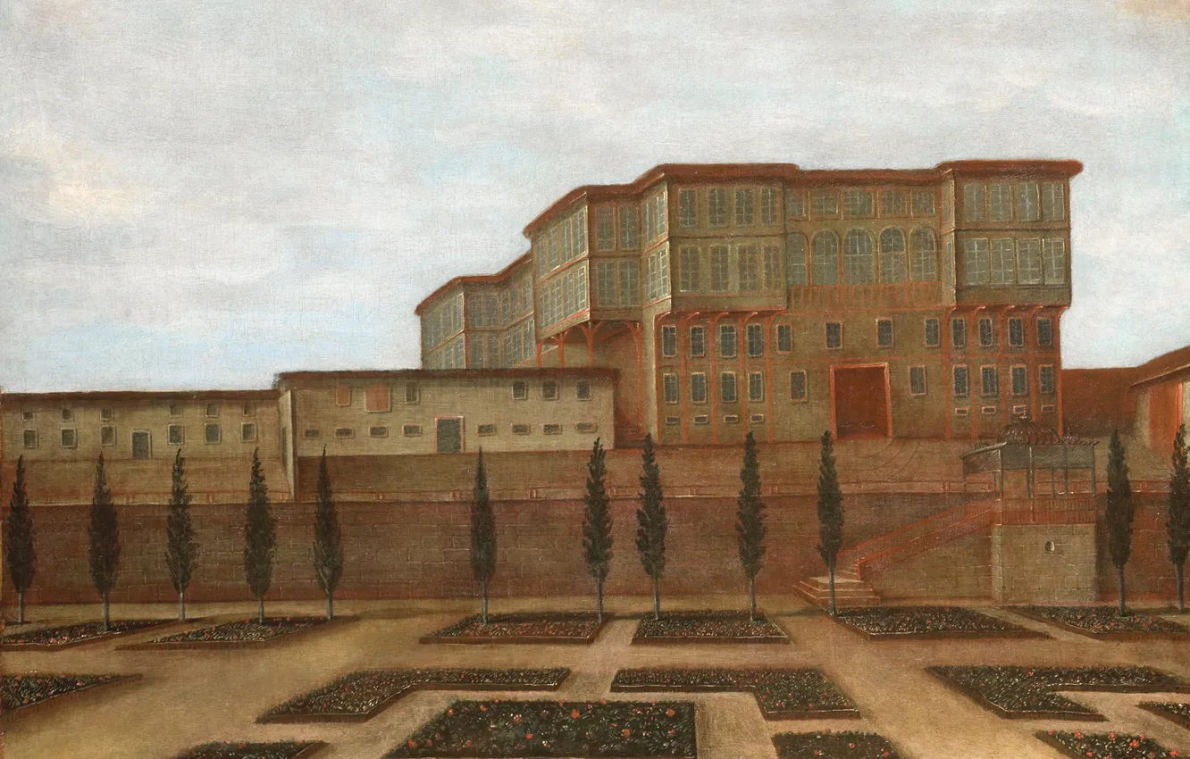 Фото обои масло, картина, холст, 1750, Жан Батист Ван Мур, Jean Baptiste Vanmour, Голландское посольство в Константинополе