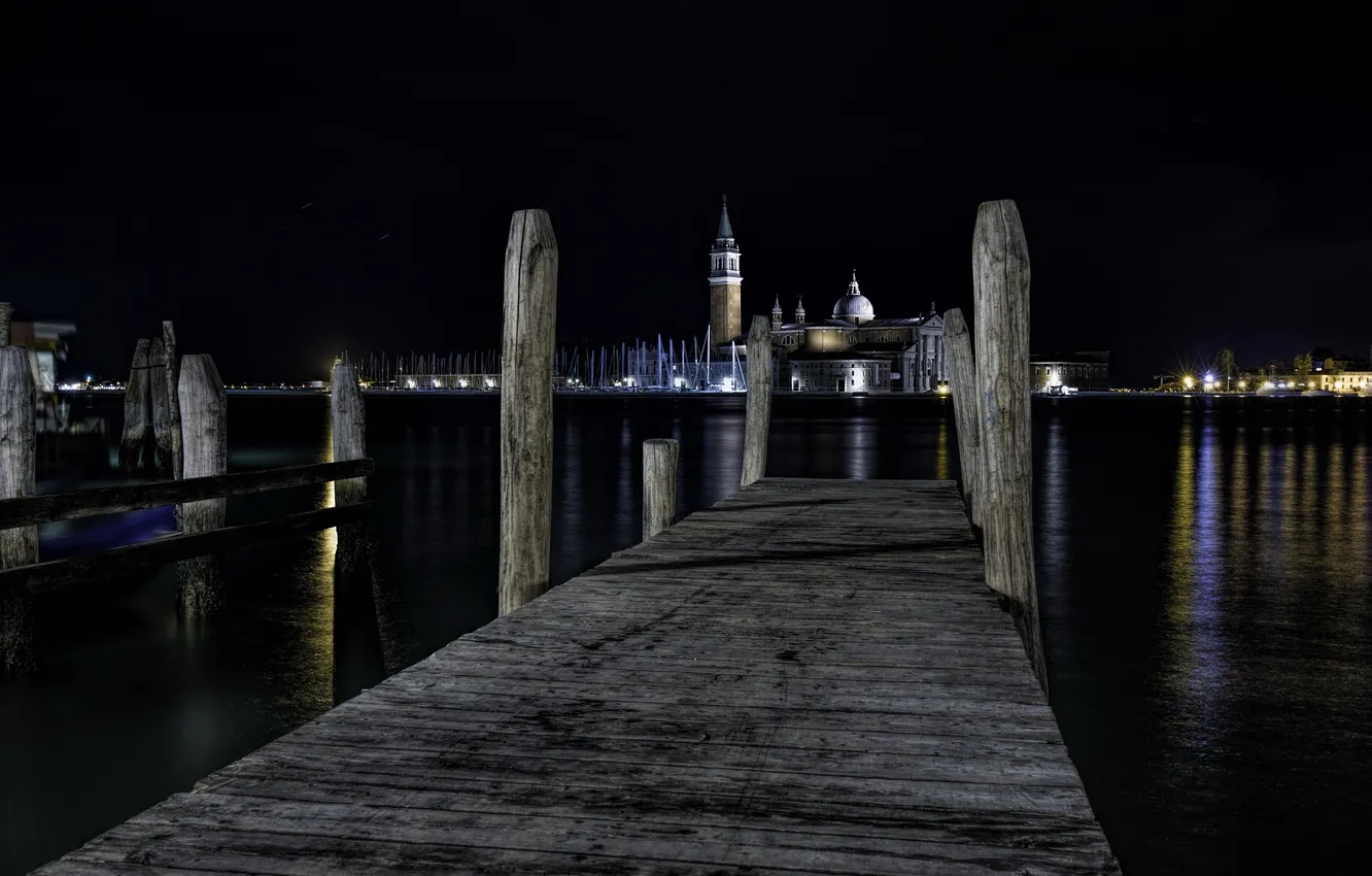 Фото обои night, Venice, San Giorgio Maggiori