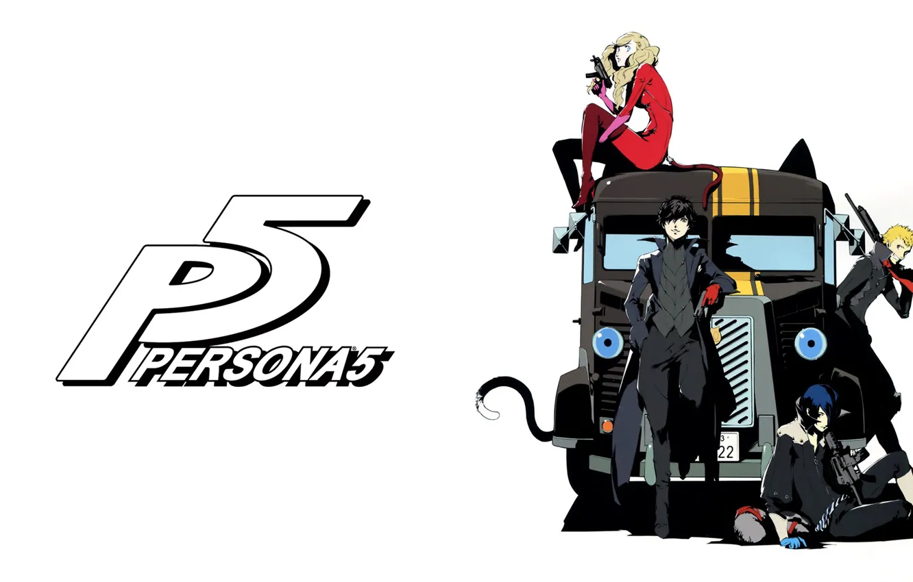 Фото обои девушка, парень, персонажи, Persona 5, Персона 5