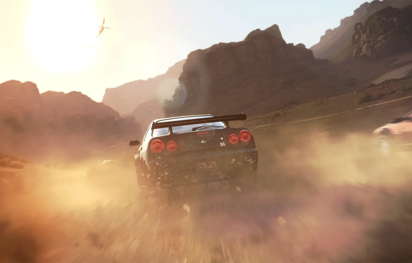 Фото обои Пыль, Гонка, GT-R, The Crew, Nissan Skylian