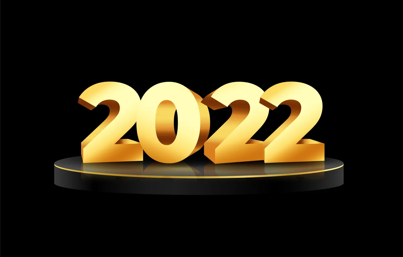 Фото обои золото, цифры, Новый год, golden, черный фон, new year, happy, luxury