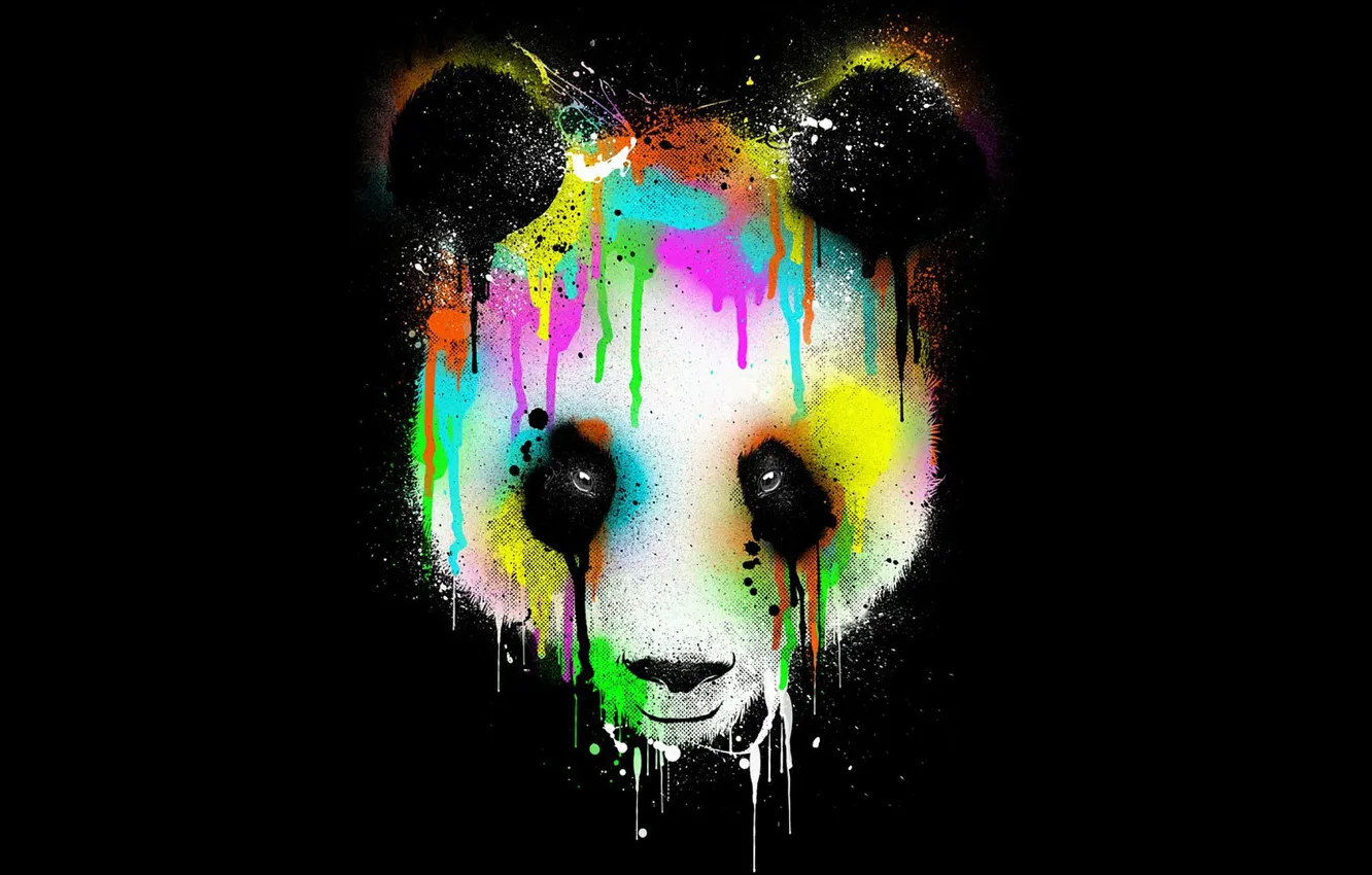 Фото обои глаза, цвета, фон, абстракции, панда