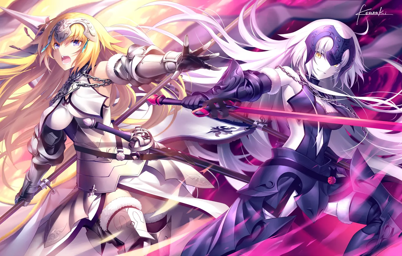 Фото обои девушки, меч, копье, броня, орудие, Fate/Grand Order, jeanne d'arc, fate/apocrypha