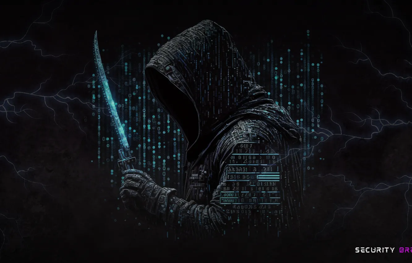 Фото обои digital art, cyber, simple background, hacking, security, hoods, AI art