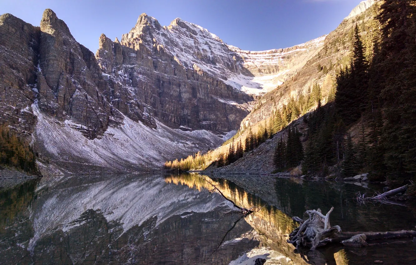 Фото обои небо, вода, деревья, горы, природа, скалы, Канада, Banff National Park