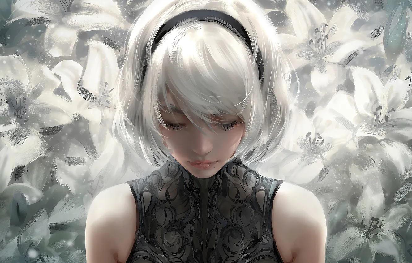 Арт б. 2b NIER. Yorha 2b. 2b NIER White. Wlop nixeu.