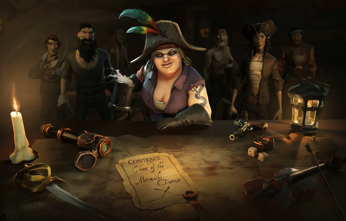 Фото обои sword, game, snake, pirate, hat, woman, ken, tatoo