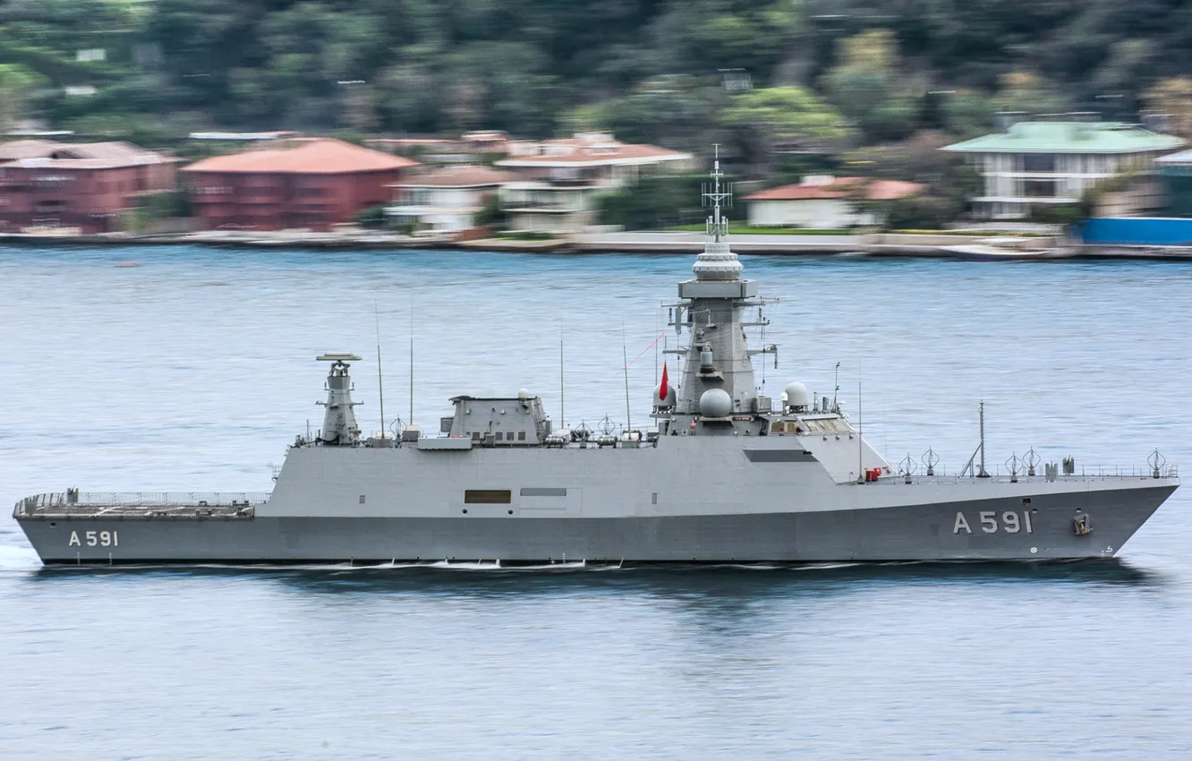 Фото обои ВМС Турции, TCG Ufuk, разведывательный корабль