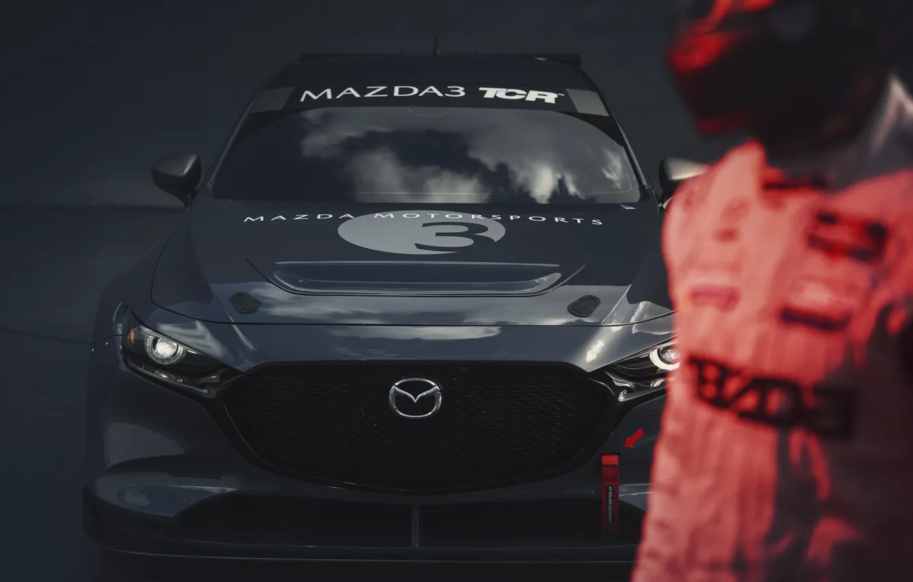 Фото обои фары, Mazda, вид спереди, Mazda 3, 2020, TCR