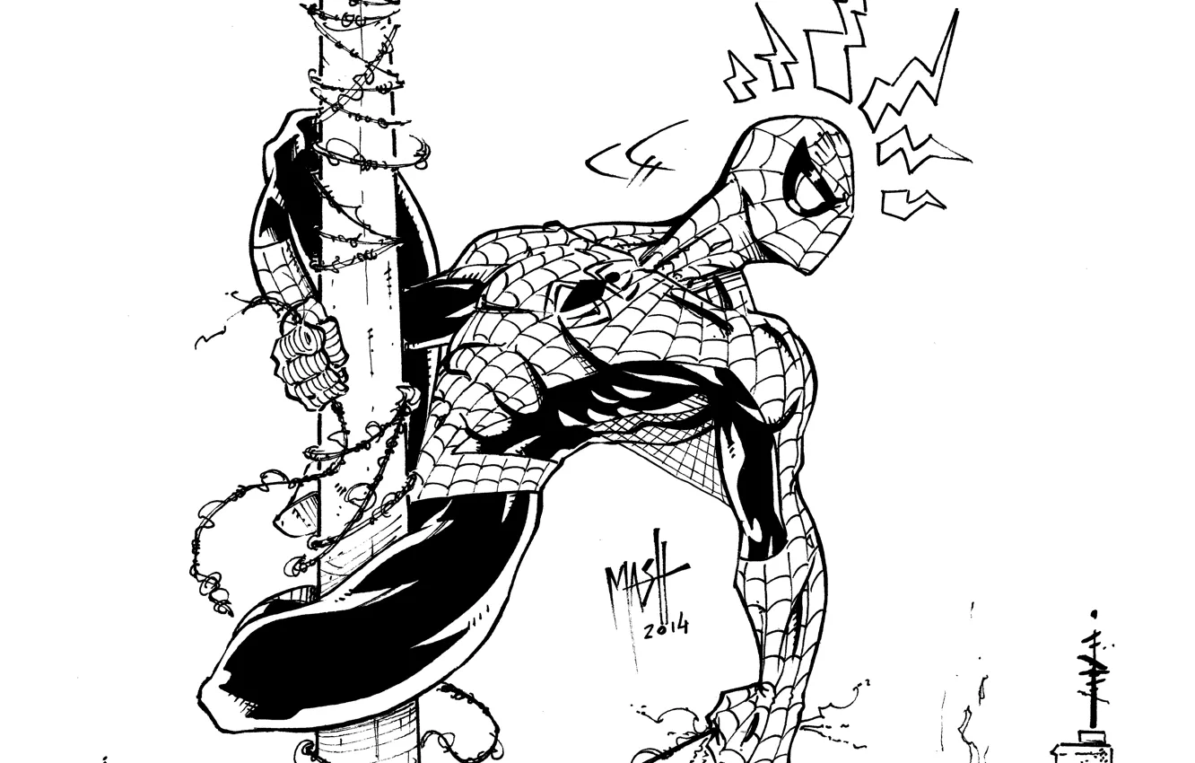 Фото обои Рисунок, Фантастика, Marvel, Spider Man