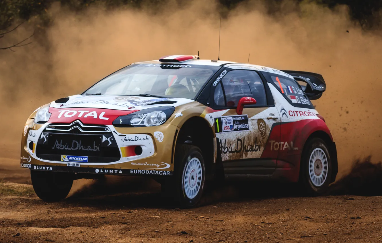 Фото обои Спорт, Машина, Поворот, Гонка, Занос, Citroen, DS3, WRC