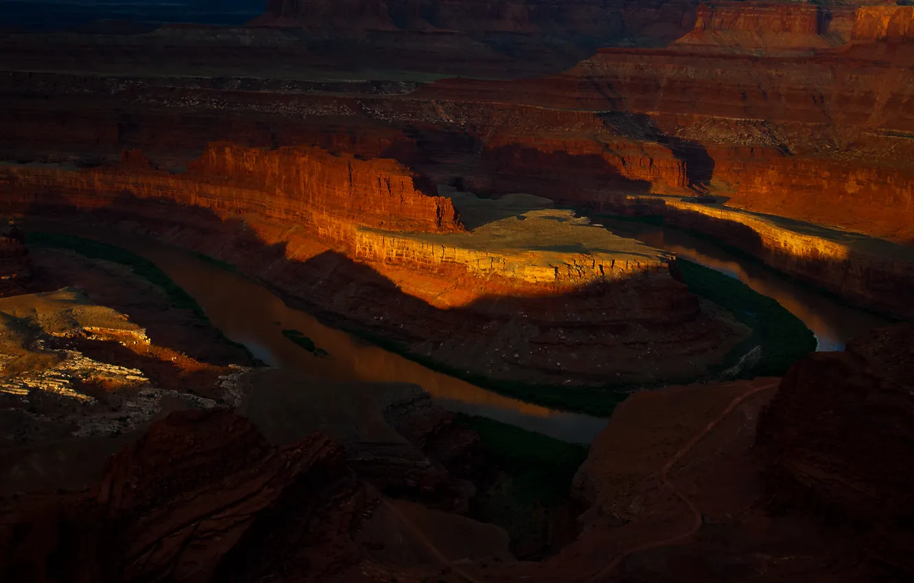 Фото обои природа, скалы, каньон, река Колорадо, Подкова, Horseshoe Bend, Grand Canyon National Park
