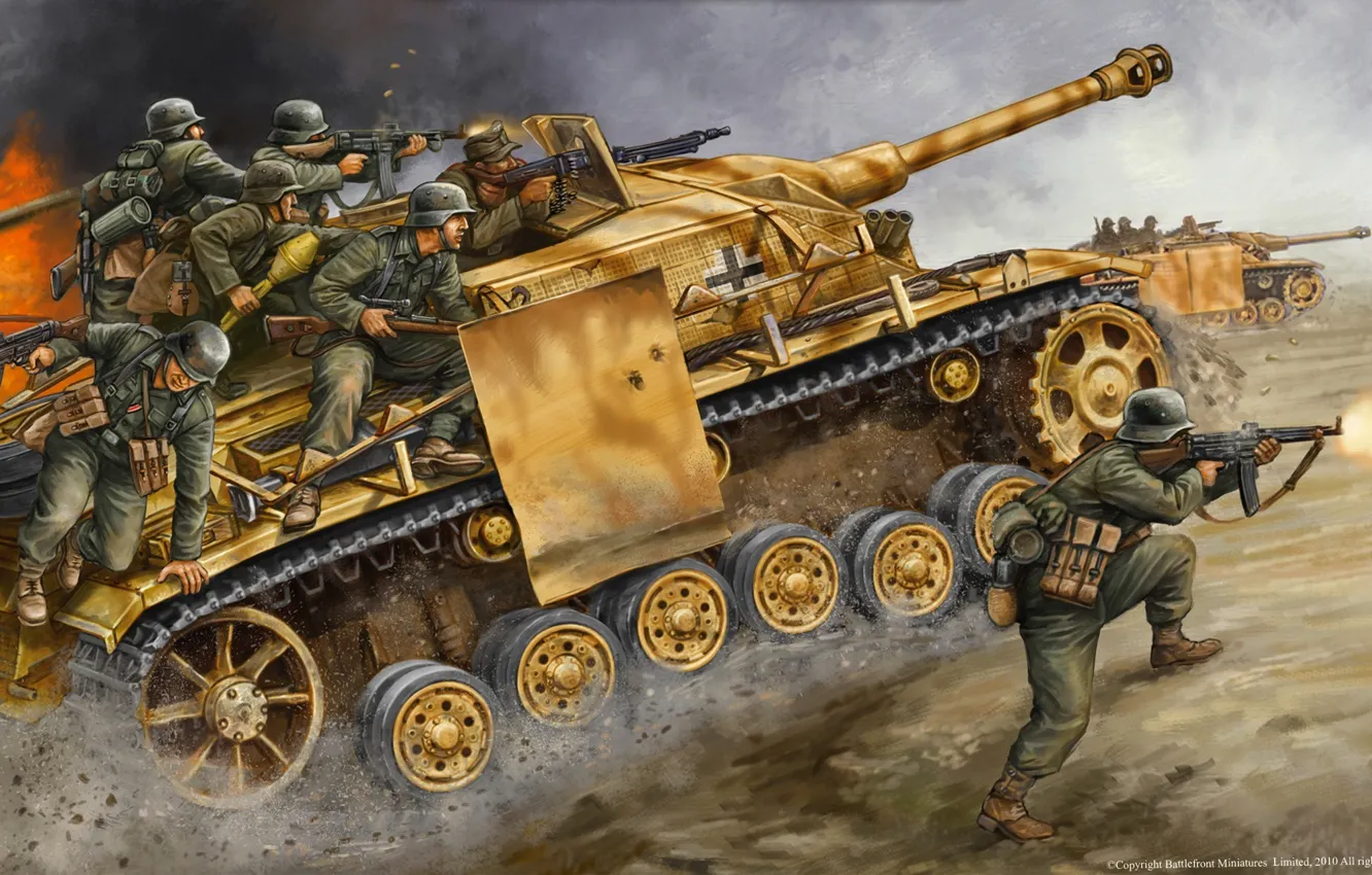 Фото обои война, солдаты, германия, немцы, вермахт, Stug IV, штюг
