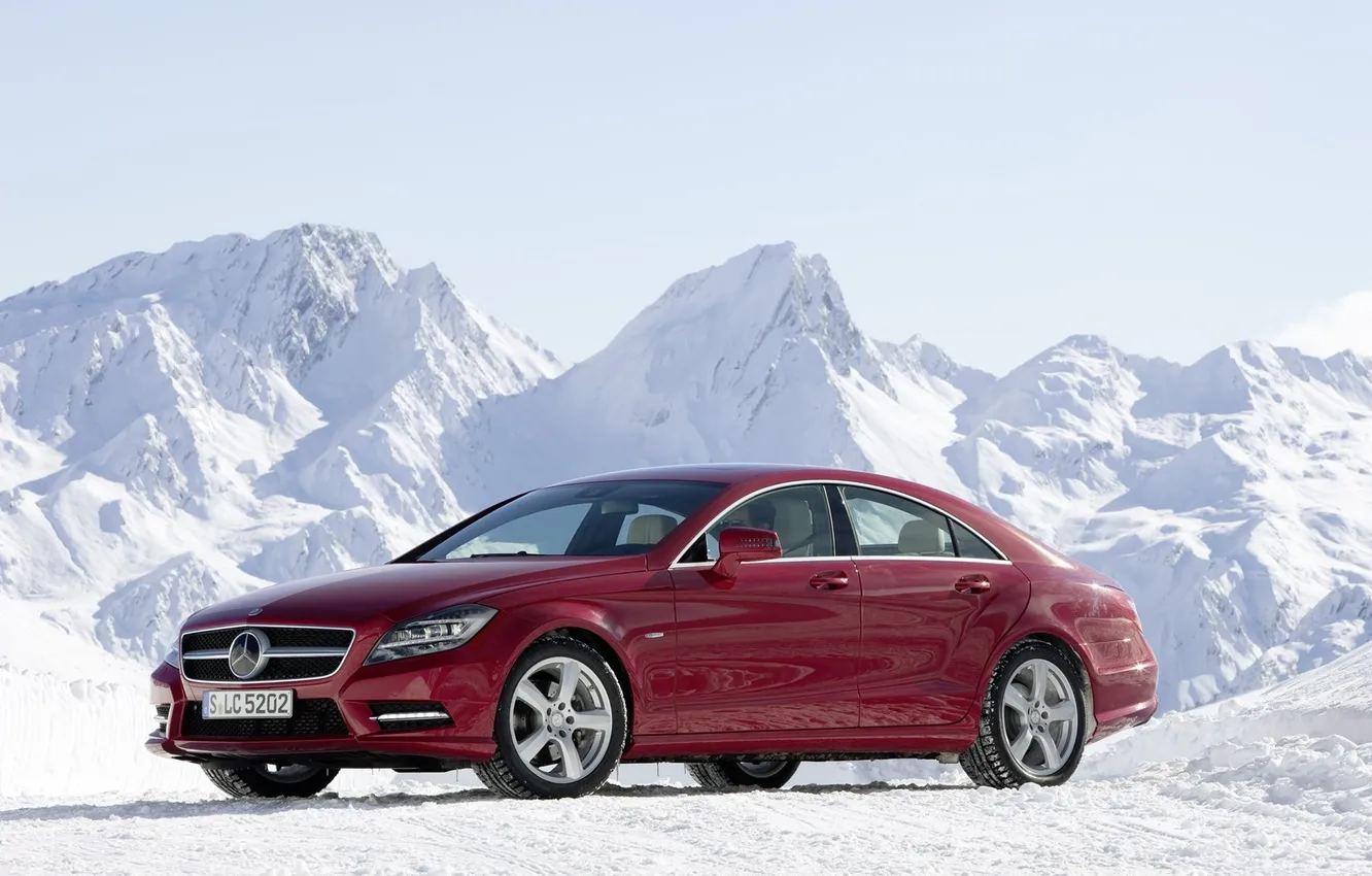 Фото обои зима, авто, снег, машины, тачки, Benz, север, аляска
