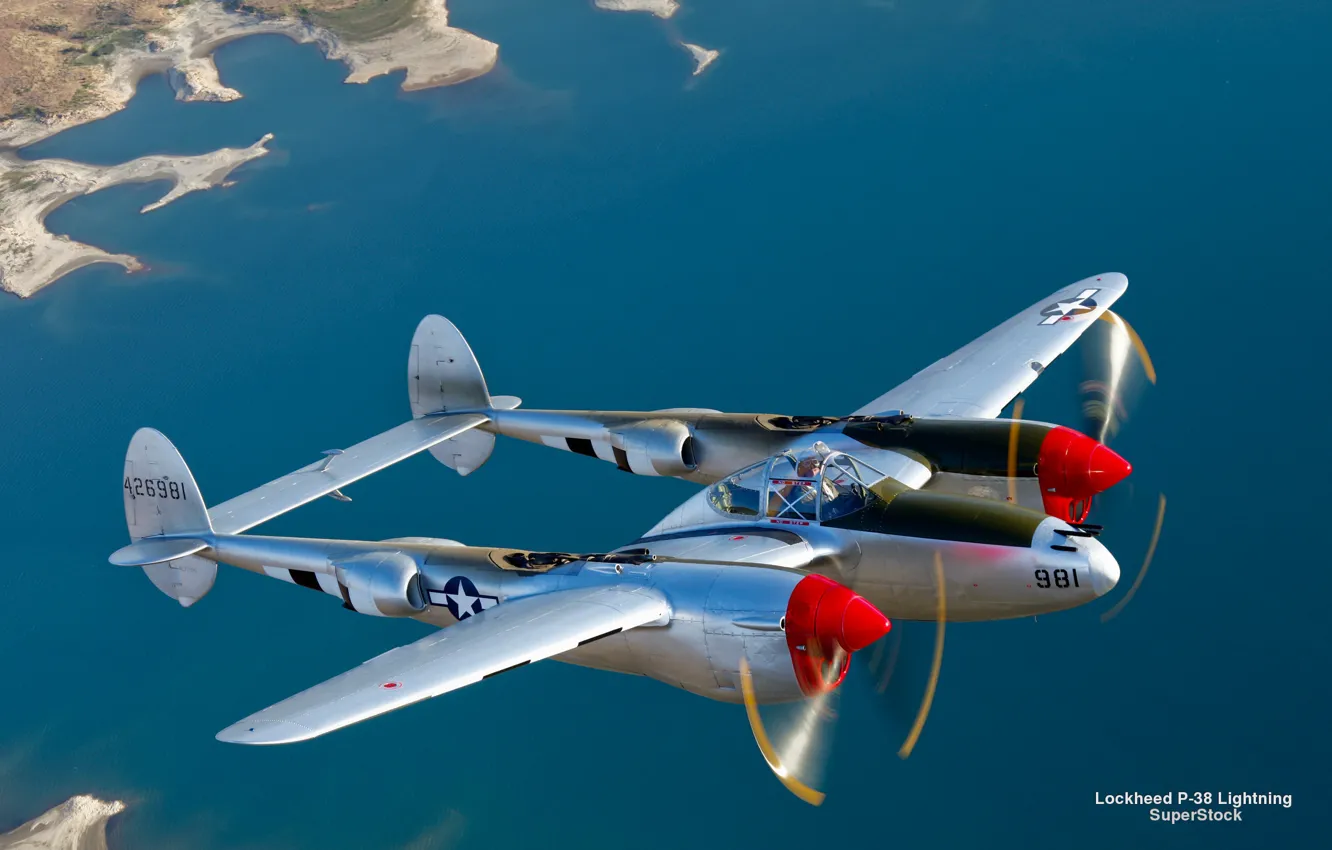 Фото обои Jet, Lockheed P-38 Lightning, WW2, Aviation, Plane, Aircraft, American Fighter