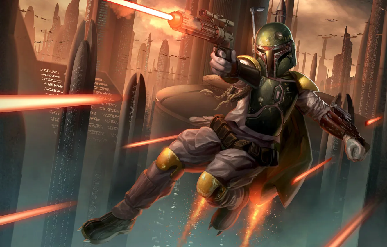 Фото обои star wars, боба фетт, boba fett, bounty hunter, охотник за головами, Mandalorian, Мандалориан