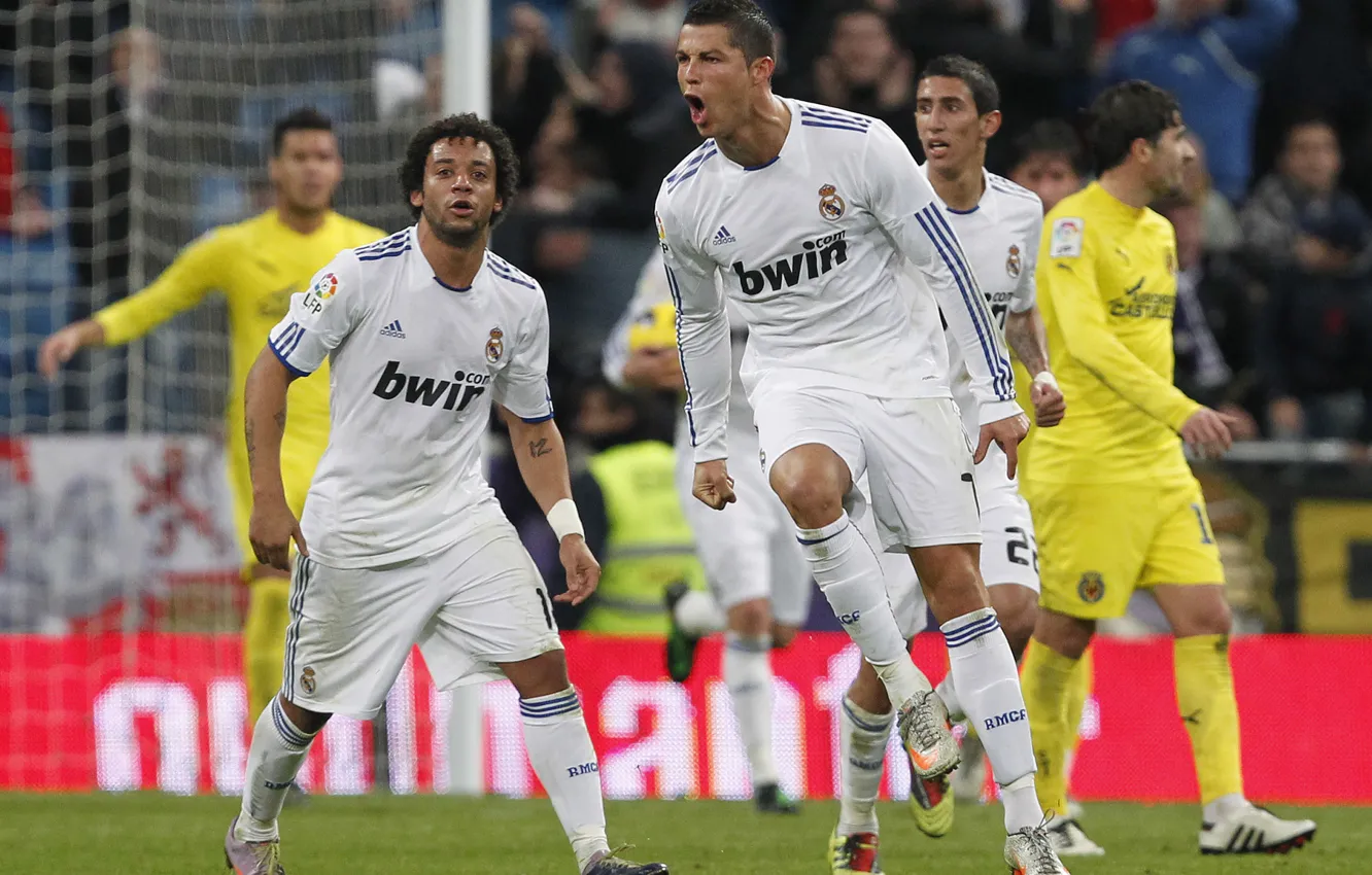 Фото обои Cristiano Ronaldo, Real Madrid, Marcelo, Di Maria, 2010-2011