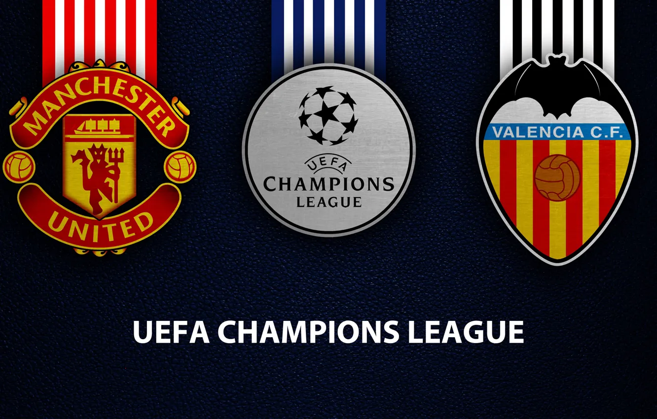 Фото обои wallpaper, sport, logo, football, Manchester United, Valencia, UEFA Champions League, Manchester United vs Valencia