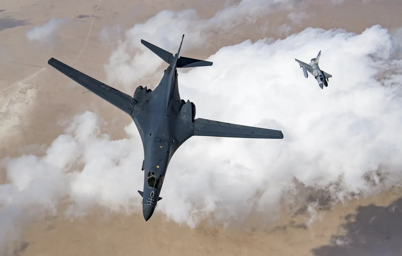 Фото обои оружие, армия, Mirage 2000, B-1B Lancer bomber