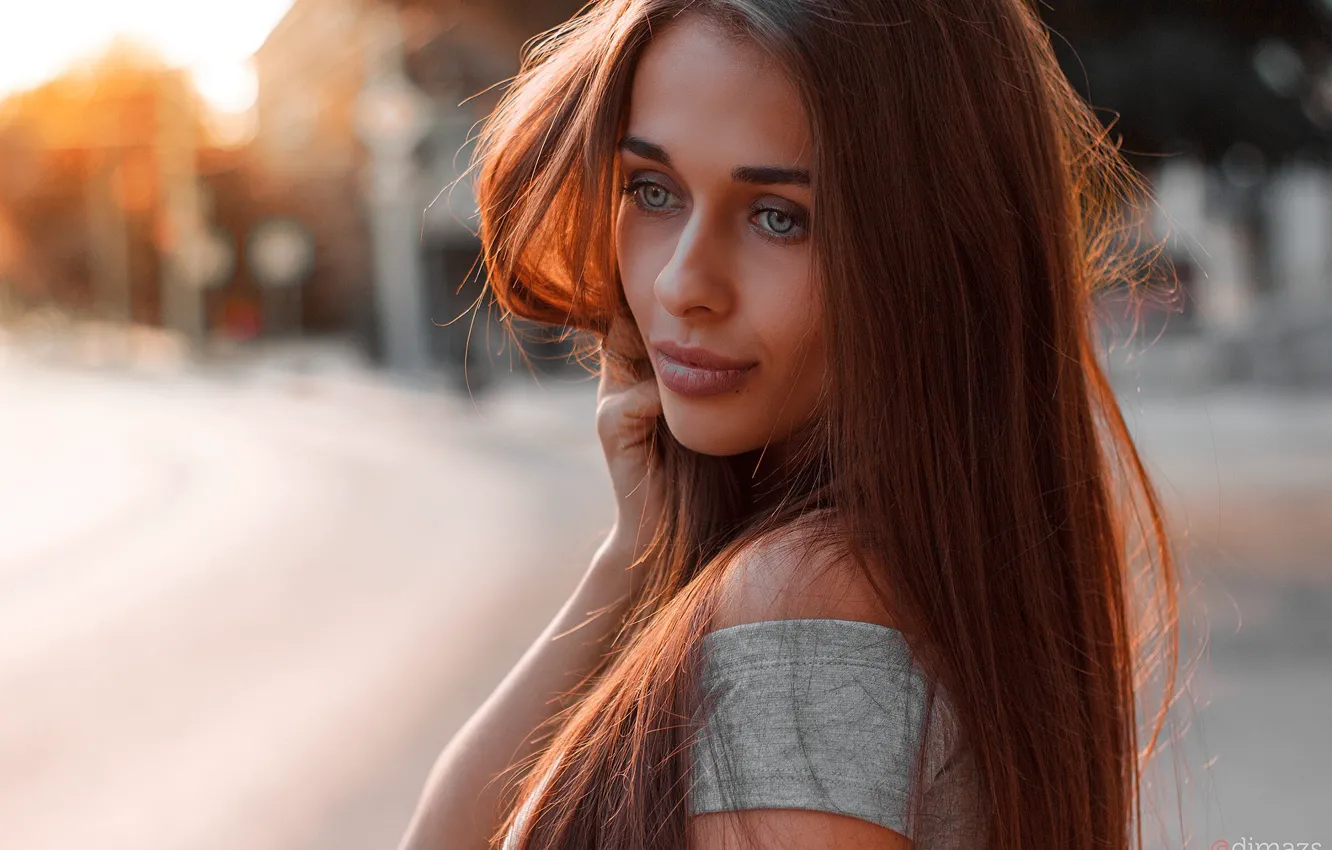 Фото обои взгляд, девушка, фото, волосы, макияж, красивая, Dim Khokhlov