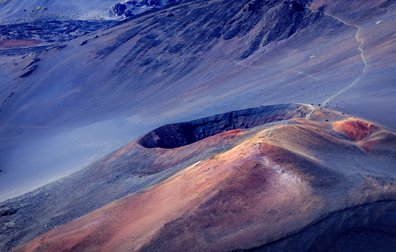 Фото обои горы, природа, вулкан, гаваи, Maui, Haleakala