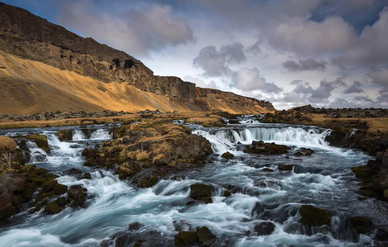Фото обои Vestur-Skaftafellssysla, Southern Iceland, Cascading River