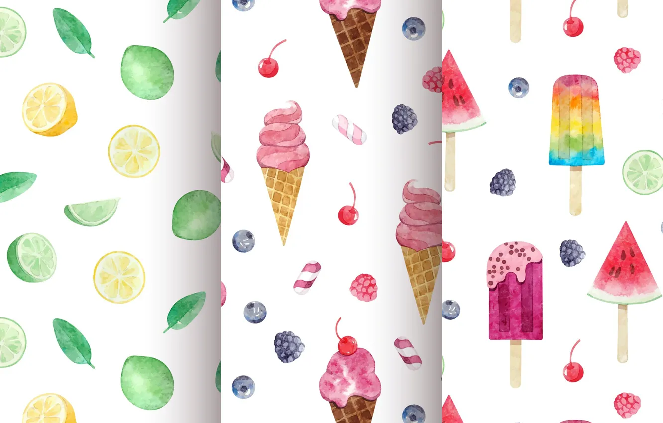 Фото обои фон, текстура, мороженое, десерт, pattern, Ice cream