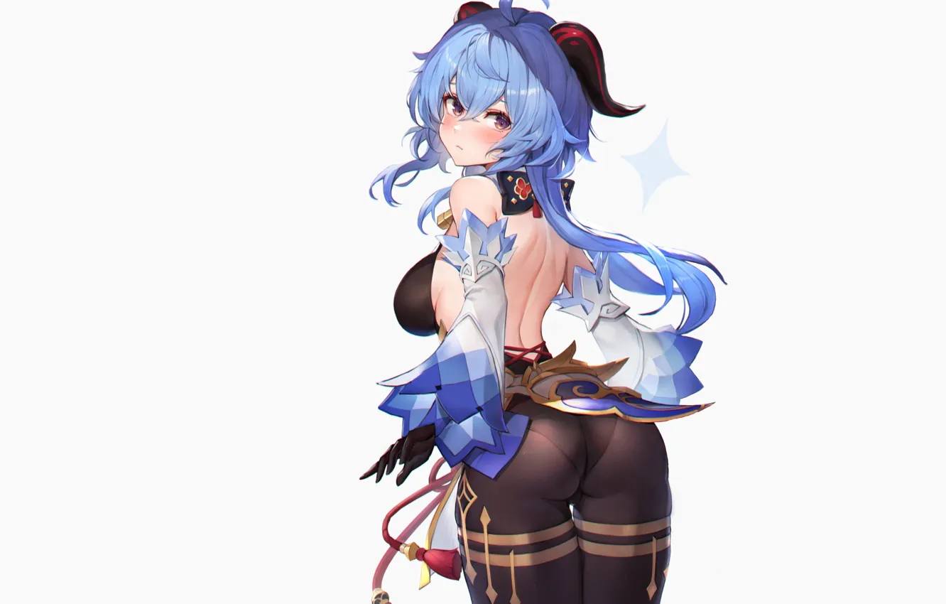 Фото обои girl, sexy, ass, Anime, horns, blue, pretty, butt
