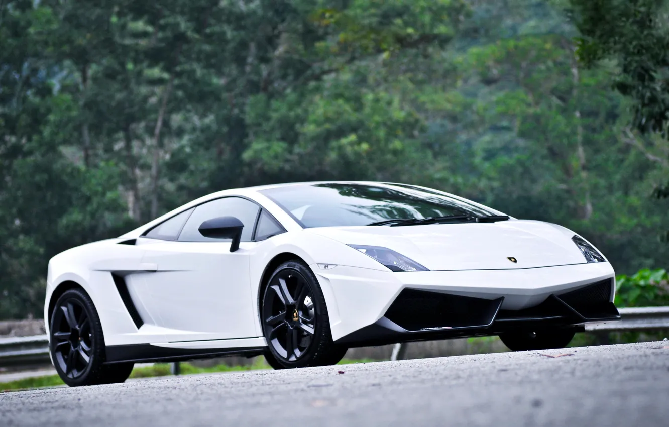 Фото обои белый, вид спереди, ламборгини, галлардо, Lamborghini Gallardo LP550-2 &ampquot;MLE&ampquot;
