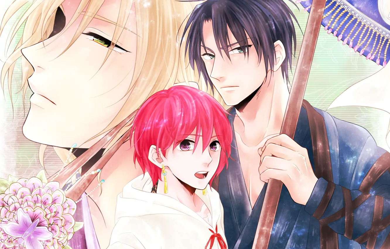 Фото обои аниме, арт, персонажи, Рассвет Йоны, Akatsuki no Yona, Хак, Йона, Су-вон