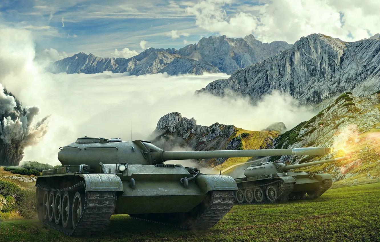Фото обои танк, USSR, СССР, танки, Т-54, WoT, Мир танков, tank