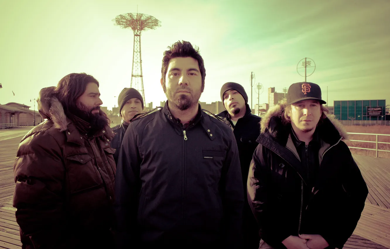 Фото обои nu metal, Deftones, Frank Delgado, Abe Cunningham, Stephen Carpenter, Chino Moreno, Sergio Vega