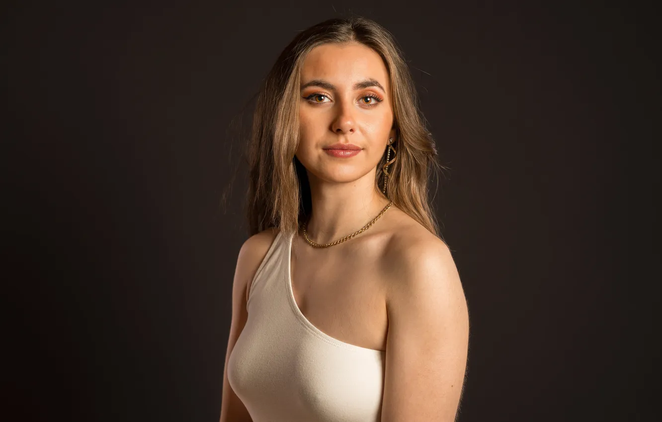 Фото обои взгляд, девушка, платье, плечи