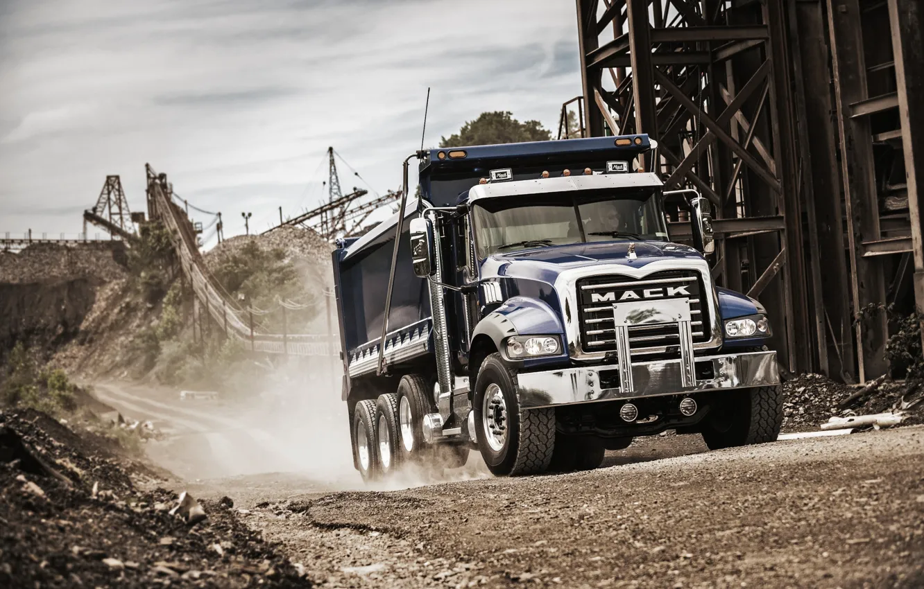 Фото обои грузовик, карьер, Mack, Granite